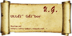 Uttó Gábor névjegykártya